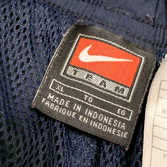 Nike 90s 2000s Vintage Basketball pants ankle zip navy embroidered swoosh Y2K XL - Picture 9 of 10